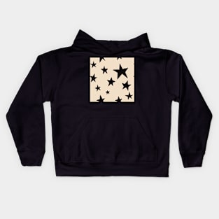 beige black stars pattern stockholm style Kids Hoodie